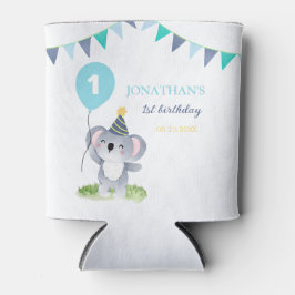 Enfriador De Latas Bandera de fiesta con globo de koala bebé Cumpleañ