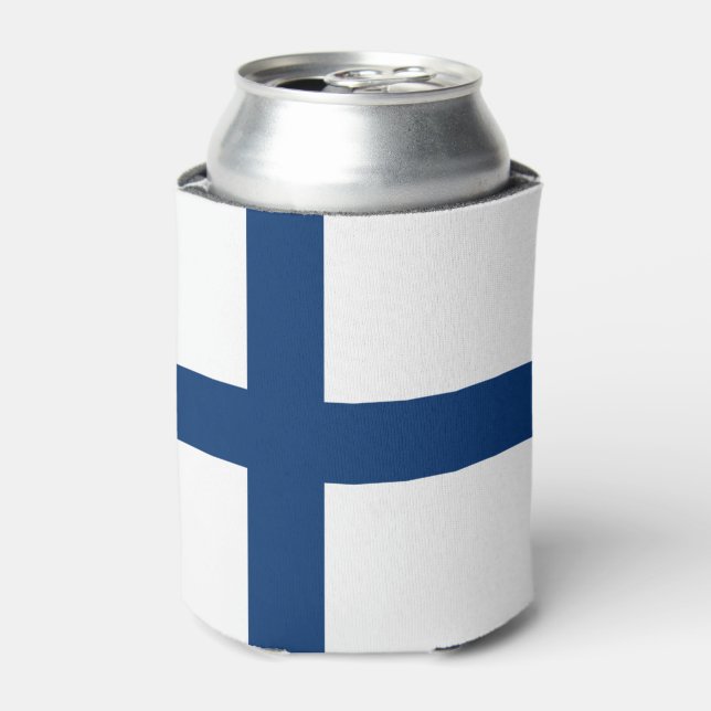 Enfriador De Latas Bandera de Finlandia (Lata Anverso)