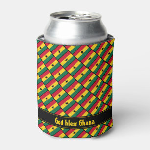 Enfriador De Latas BANDERA DE GHANA   Dios bendiga   Personalizado   