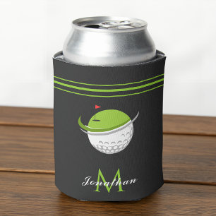 Enfriador De Latas Bandera de golf y nombre personalizado marca inici