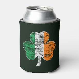 Enfriador De Latas Bandera de Irlanda de la Vintage Shamrock