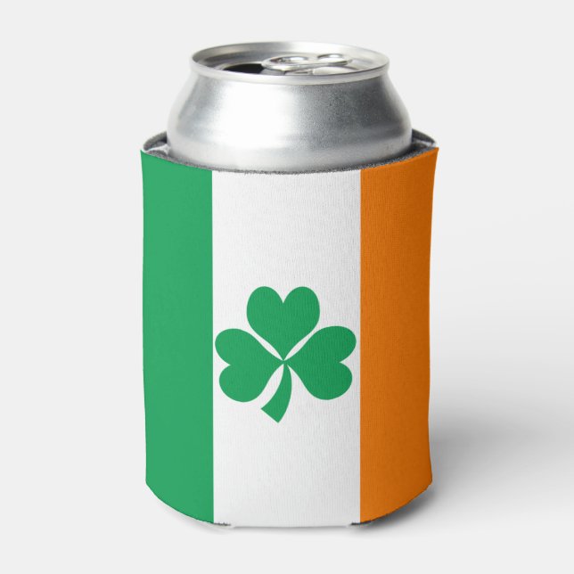 Enfriador De Latas Bandera de Irlanda Shamrock (Lata Anverso)