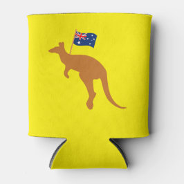 Enfriador De Latas bandera de kangaroo australia amarilla