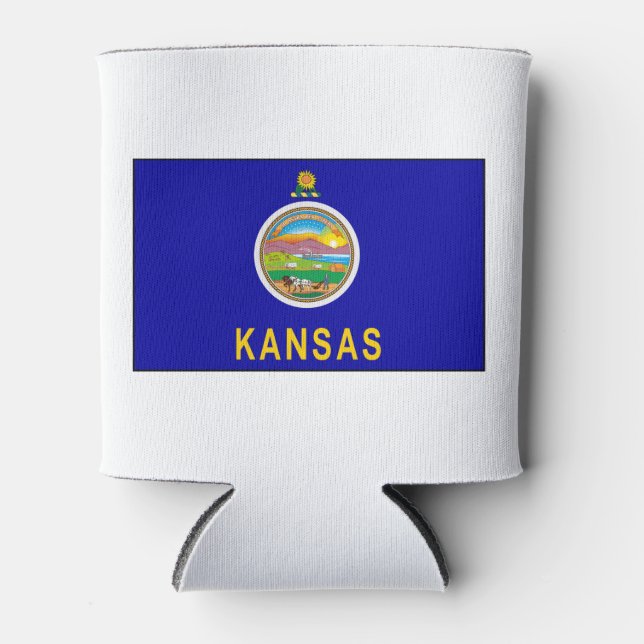 Enfriador De Latas Bandera de Kansas (Anverso)