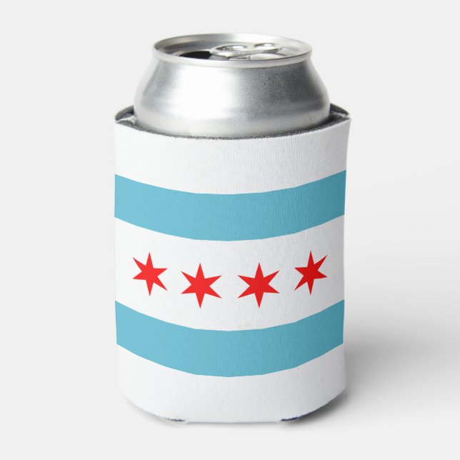 Enfriador De Latas Bandera de la ciudad de Chicago (Lata Anverso)