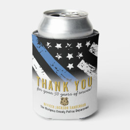 Enfriador De Latas Bandera de la Línea Azul del aniversario de la jub