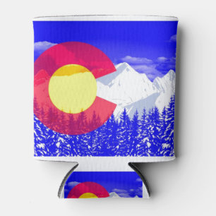 Enfriador De Latas Bandera de la montaña de Colorado