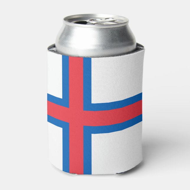 Enfriador De Latas Bandera de las Islas Feroe (Lata Anverso)