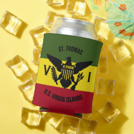 Enfriador De Latas Bandera de las Islas Vírgenes de Estados Unidos St