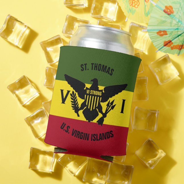Enfriador De Latas Bandera de las Islas Vírgenes de Estados Unidos St (Verano in situ)