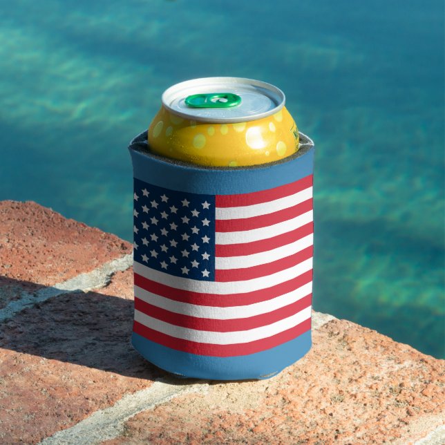 Enfriador De Latas Bandera de los Estados Unidos de América Blanco Ro (Piscina in situ)