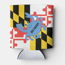 Enfriador De Latas Bandera de Maryland Cangrejo azul personalizado