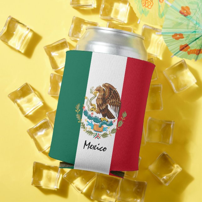 Enfriador De Latas Bandera de México y fiesta/deportes de México (Verano in situ)