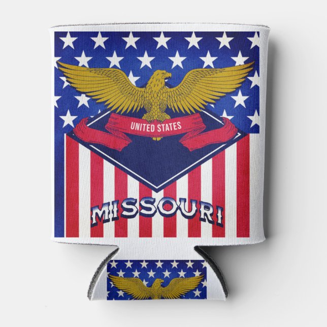 Enfriador De Latas Bandera de Missouri USA (Anverso)