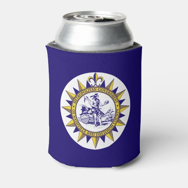 Enfriador De Latas Bandera de Nashville, Refrigerador de bebidas de T (Reverso de la lata)