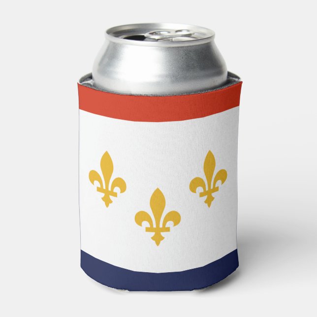 Enfriador De Latas Bandera de Nueva Orleans, Luisiana (Lata Anverso)