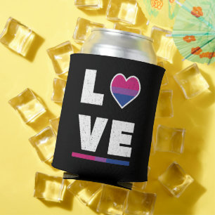 Enfriador De Latas Bandera de orgullo bisexual LGBTQ desgastada grung