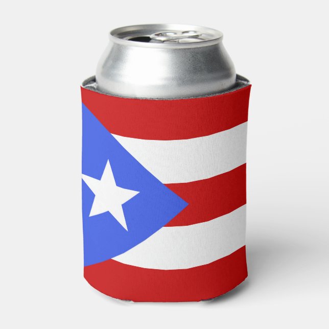 Enfriador De Latas Bandera de Puerto Rico (Lata Anverso)