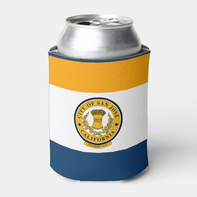Enfriador De Latas Bandera de San José, California (Lata Anverso)