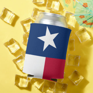 Enfriador De Latas Bandera de Texas: Longhorns, el estado de la solit