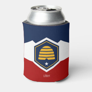 Enfriador De Latas Bandera de Utah (Bandera de colmena)
