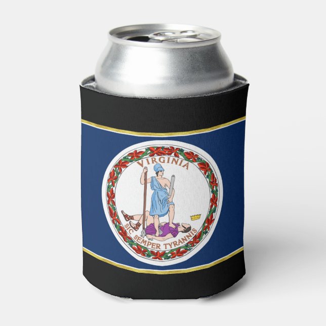 Enfriador De Latas Bandera de Virginia (Lata Anverso)