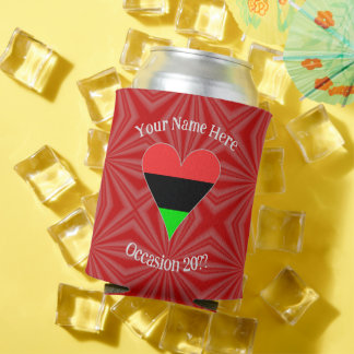 Enfriador De Latas Bandera del Corazón de la Diáspora Africana con Te