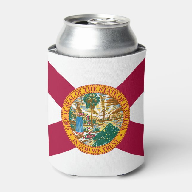 Enfriador De Latas Bandera del estado de Florida (Lata Anverso)