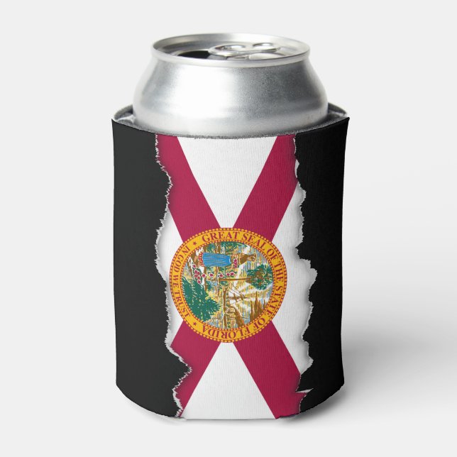 Enfriador De Latas Bandera del estado de Florida (Lata Anverso)