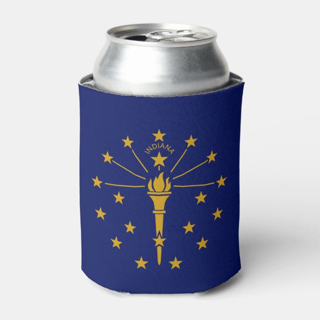 Enfriador De Latas Bandera del Estado de Indiana (Lata Anverso)