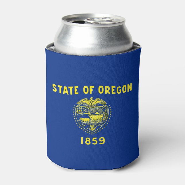Enfriador De Latas Bandera del Estado de Oregon (Lata Anverso)