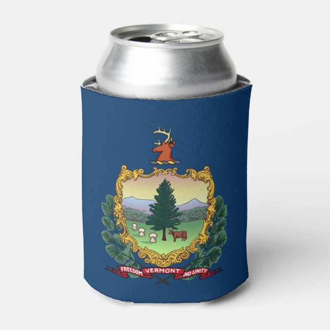 Enfriador De Latas Bandera del Estado de Vermont (Lata Anverso)