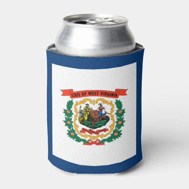 Enfriador De Latas Bandera del Estado de Virginia Occidental (Lata Anverso)