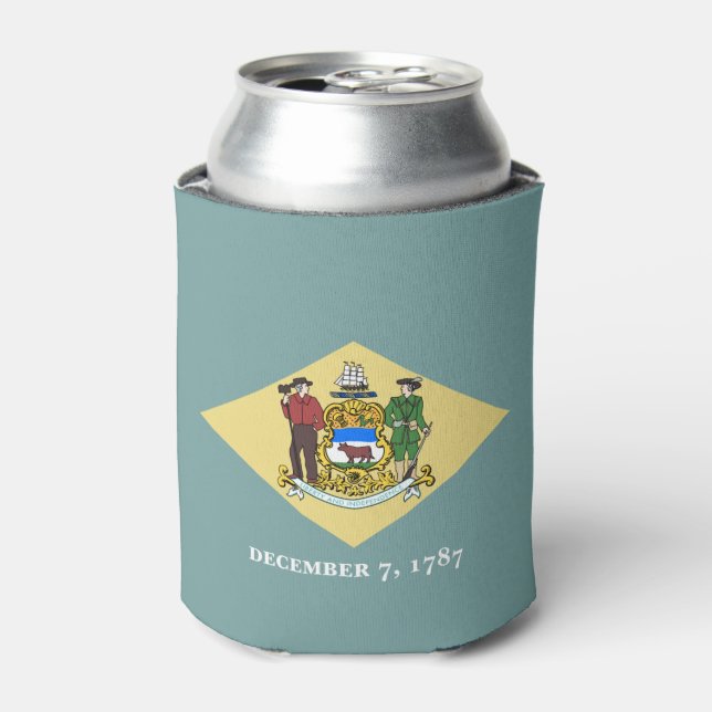 Enfriador De Latas Bandera del estado Delaware (Lata Anverso)