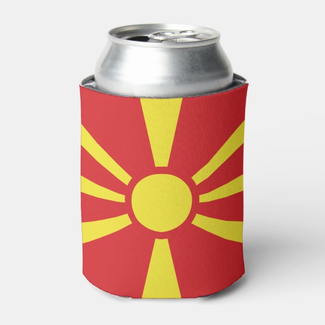 Enfriador De Latas Bandera del Norte de Macedonia (Lata Anverso)