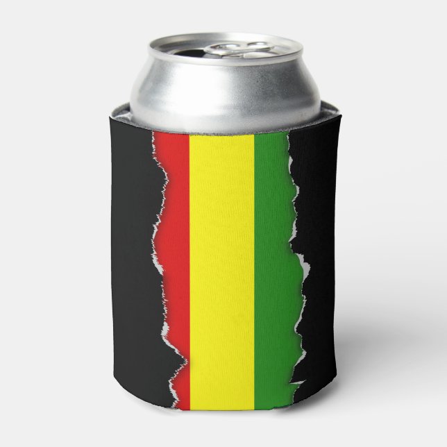 Enfriador De Latas Bandera del Orgullo Rastafario (Lata Anverso)