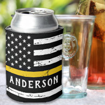 Bandera delgada de línea de oro personalizada 911 