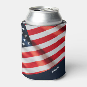 Enfriador De Latas Bandera Estadounidense 4 De Julio Fiesta Patriótic