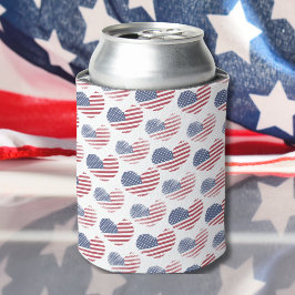 Enfriador De Latas Bandera estadounidense azul blanco rojo Patriótico