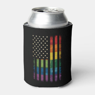 Enfriador De Latas Bandera estadounidense de EE. UU. Arcoíris Orgullo