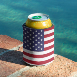 Enfriador De Latas Bandera estadounidense de Estados Unidos, cerveza