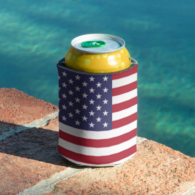 Enfriador De Latas Bandera estadounidense de Estados Unidos, cerveza  (Piscina in situ)