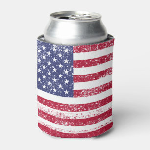 Enfriador De Latas Bandera estadounidense patriótica del 4 de julio