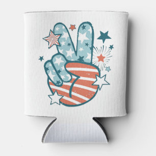 Enfriador De Latas Bandera estadounidense "Paz"