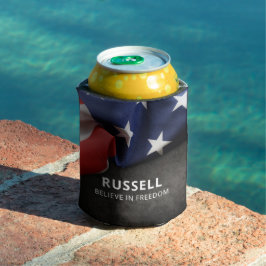 Enfriador De Latas Bandera estadounidense personalizada patriótica