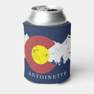 Enfriador De Latas Bandera Estatal de Colorado Monogramada