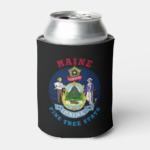 ENFRIADOR DE LATAS BANDERA ESTATAL DEL ÁRBOL MAINE