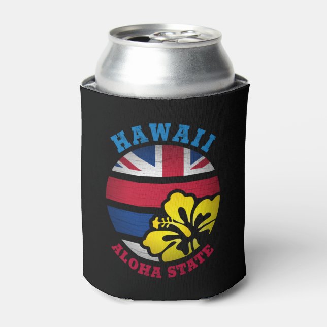 ENFRIADOR DE LATAS BANDERA ESTATAL HAWAII ALOHA (Lata Anverso)