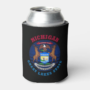 ENFRIADOR DE LATAS BANDERA ESTATAL MICHIGAN GREAT LAKES