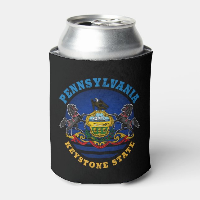 ENFRIADOR DE LATAS BANDERA ESTATAL PENNSYLVANIA KEYSTONE (Lata Anverso)